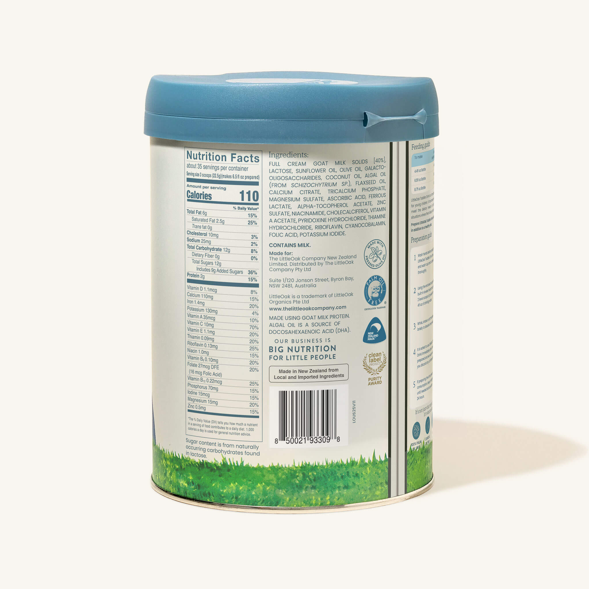 Natural Goat Milk Toddler Drink with Olive Oil 28oz Tin